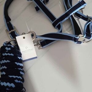Equithème Blue and Black Horse Halter